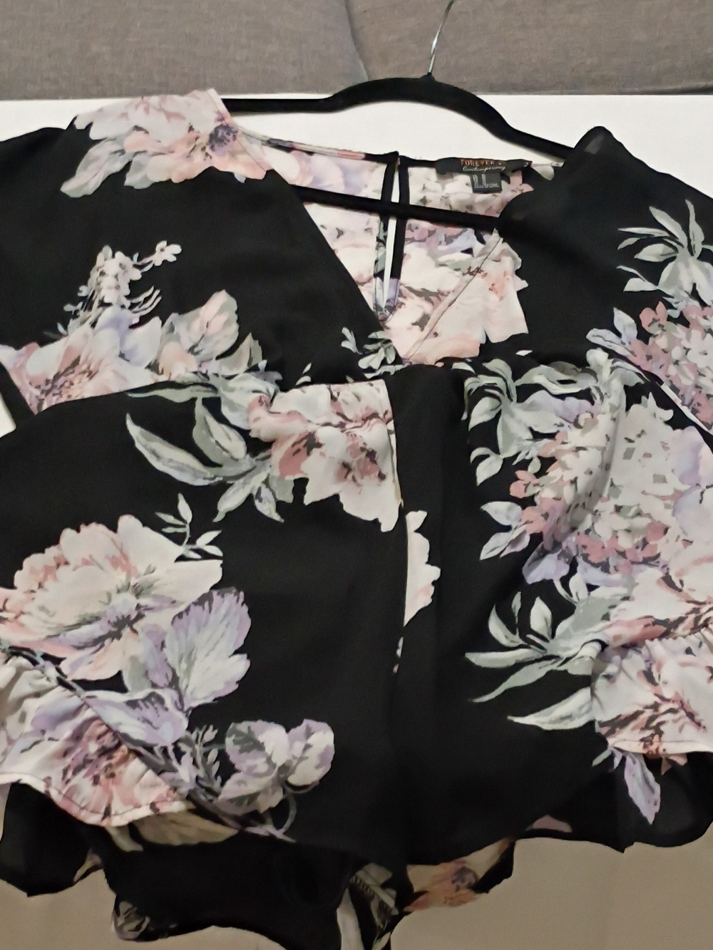 torrid Black Jumpsuit with Pastel Floral Print